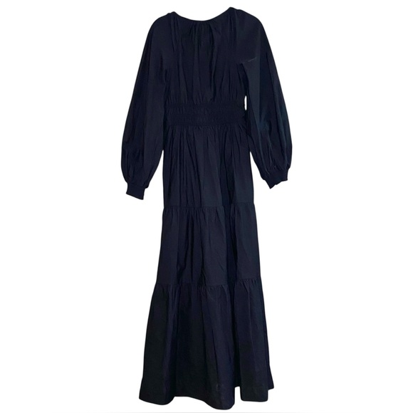 Anthropologie Long Sleeve Somerset Maxi Dress Black Small Puff Sleeve Edition - Picture 4 of 5